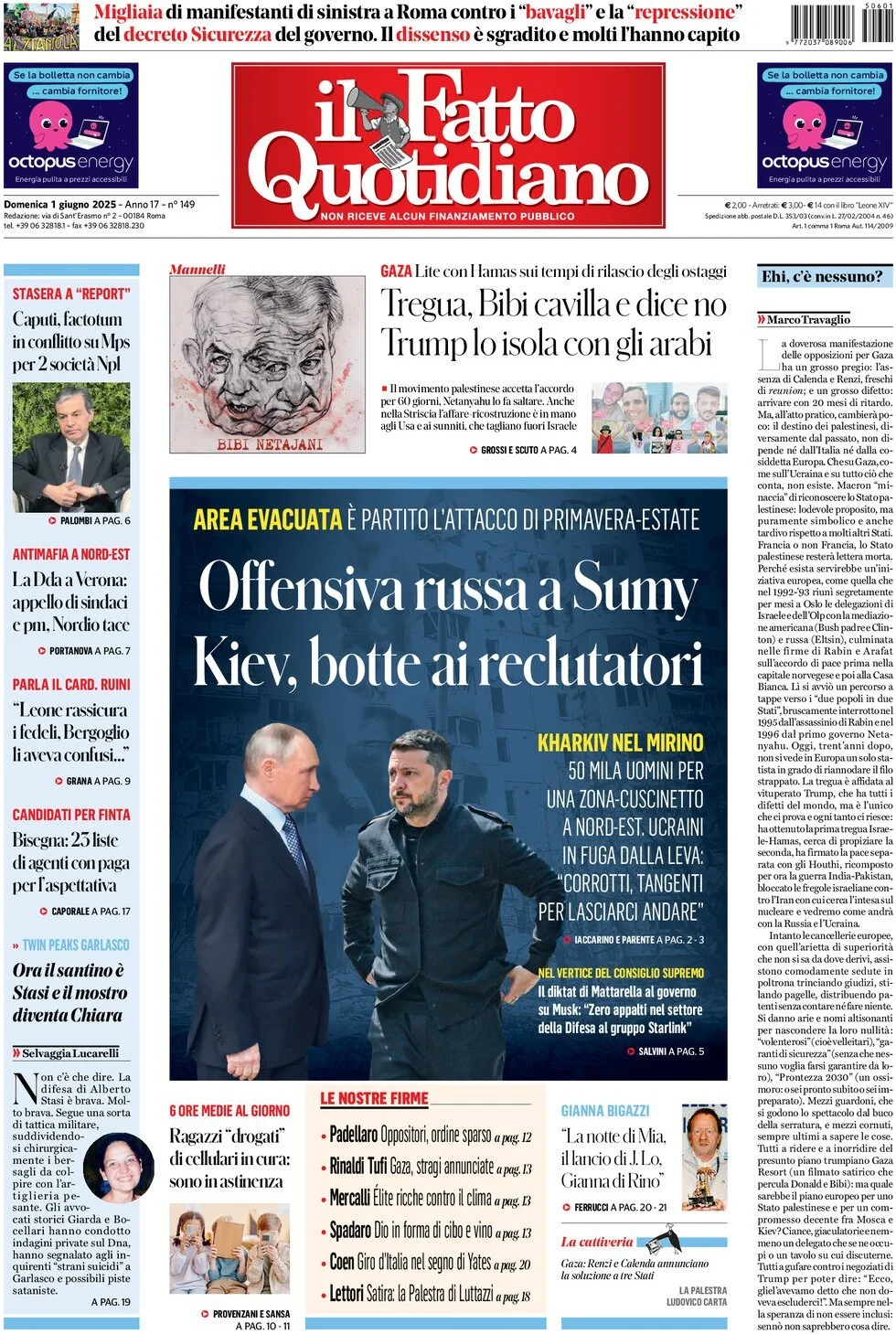 Prima-pagina-il-fatto-quotidiano-edizione-di-oggi-01-06-2025