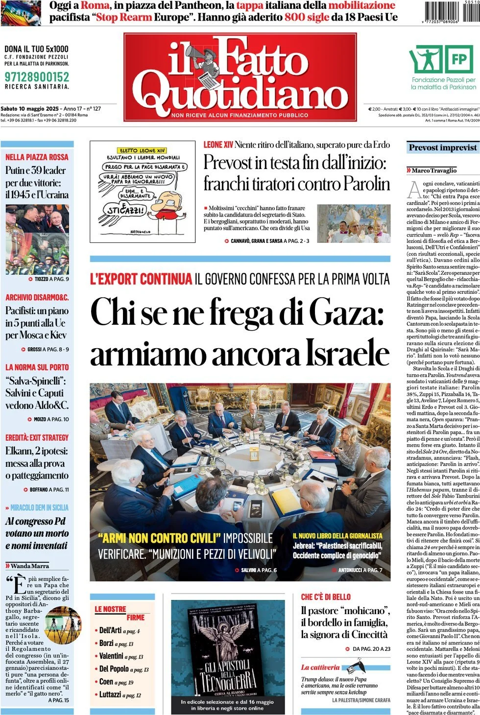 Prima-pagina-il-fatto-quotidiano-edizione-di-oggi-10-05-2025