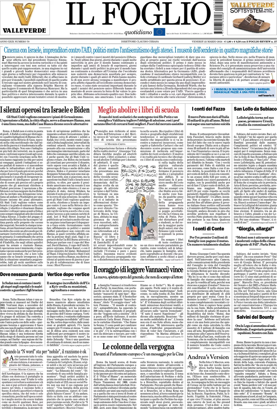 Prima-pagina-il-foglio-edizione-di-oggi-22-03-2024