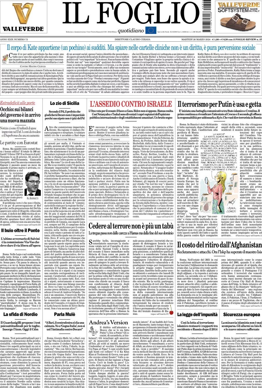 Prima-pagina-il-foglio-edizione-di-oggi-26-03-2024