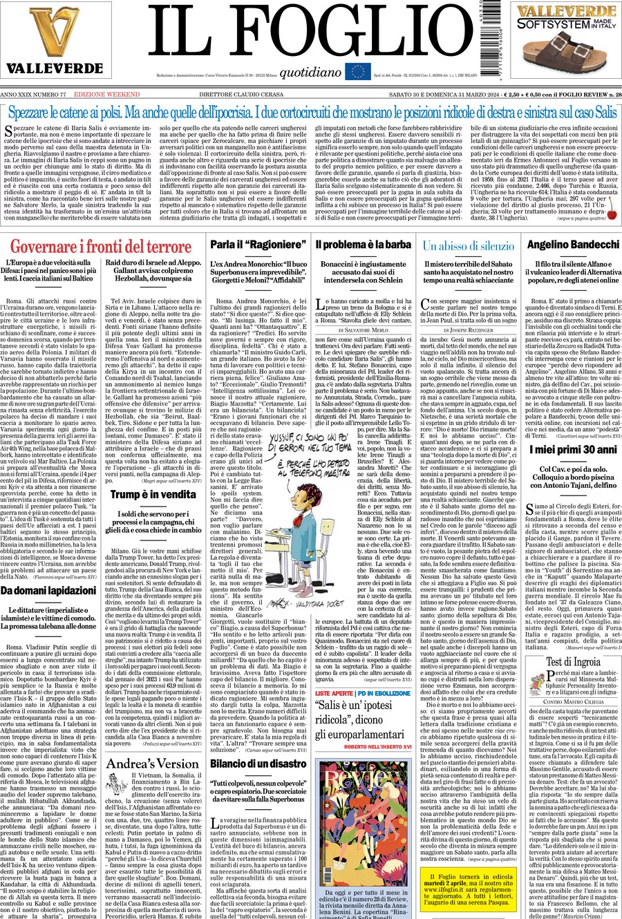 Prima-pagina-il-foglio-edizione-di-oggi-30-03-2024