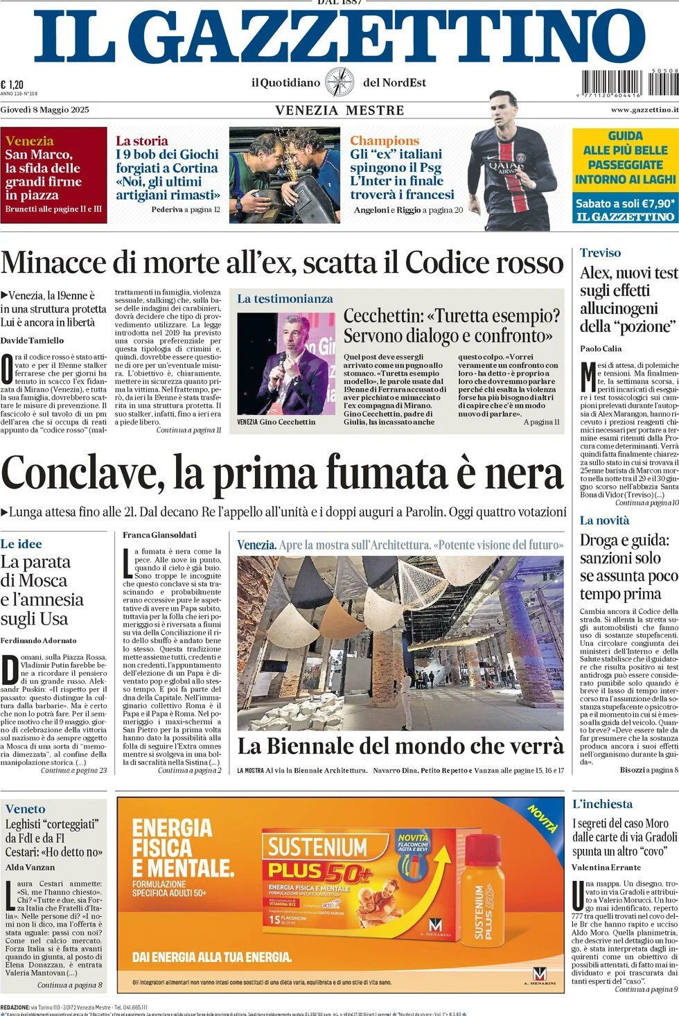 Prima-pagina-il-gazzettino-edizione-di-oggi-08-05-2025