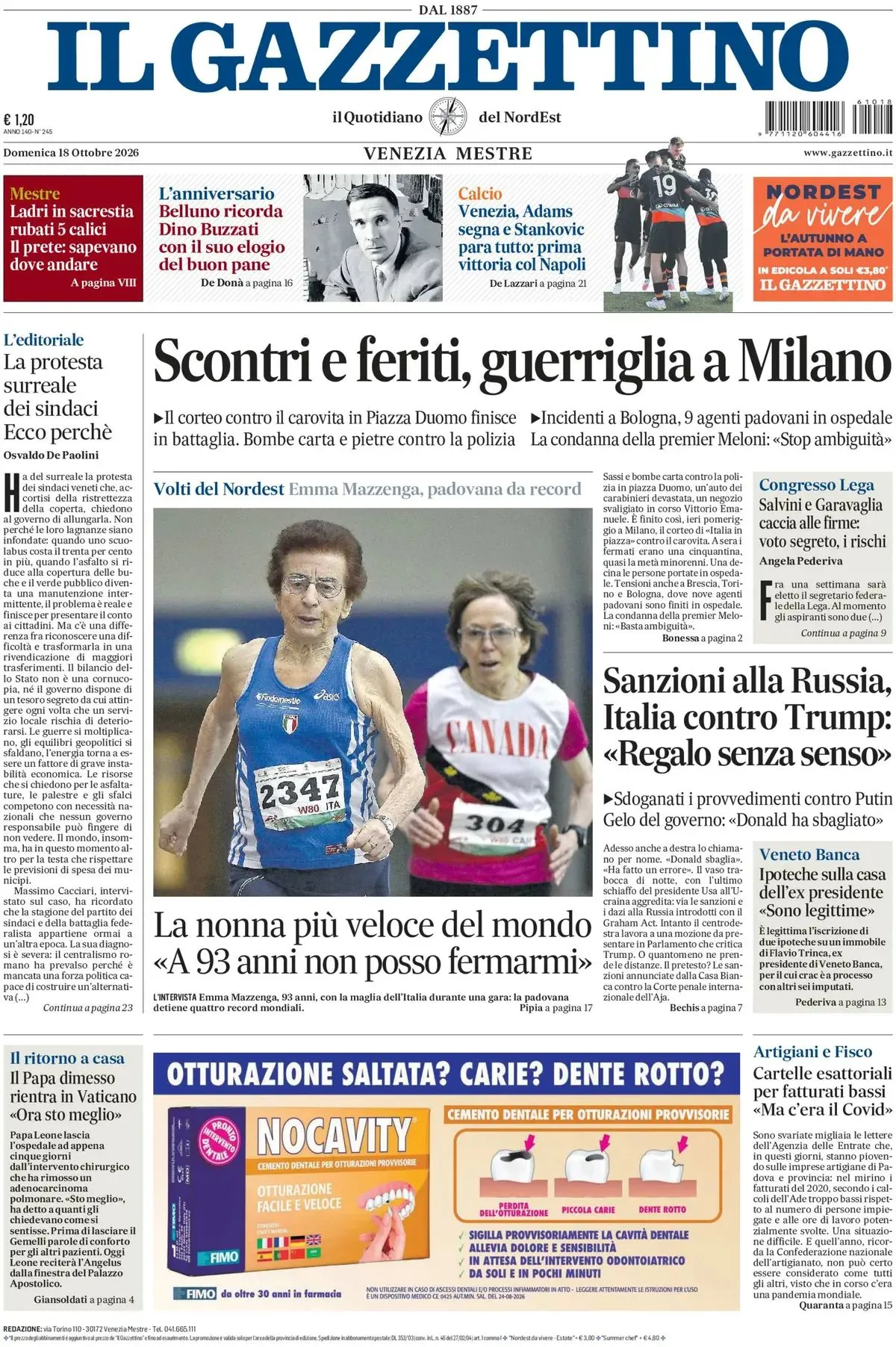 Prima-pagina-il-gazzettino-edizione-di-oggi-18-10-2026