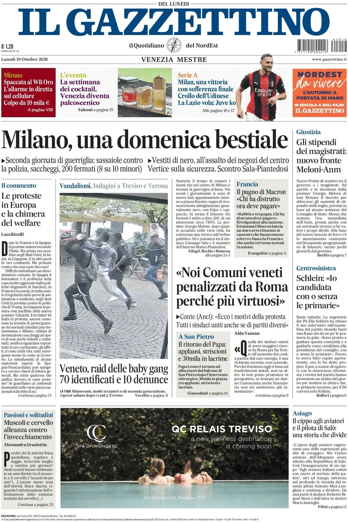 Prima-pagina-il-gazzettino-edizione-di-oggi-19-10-2026