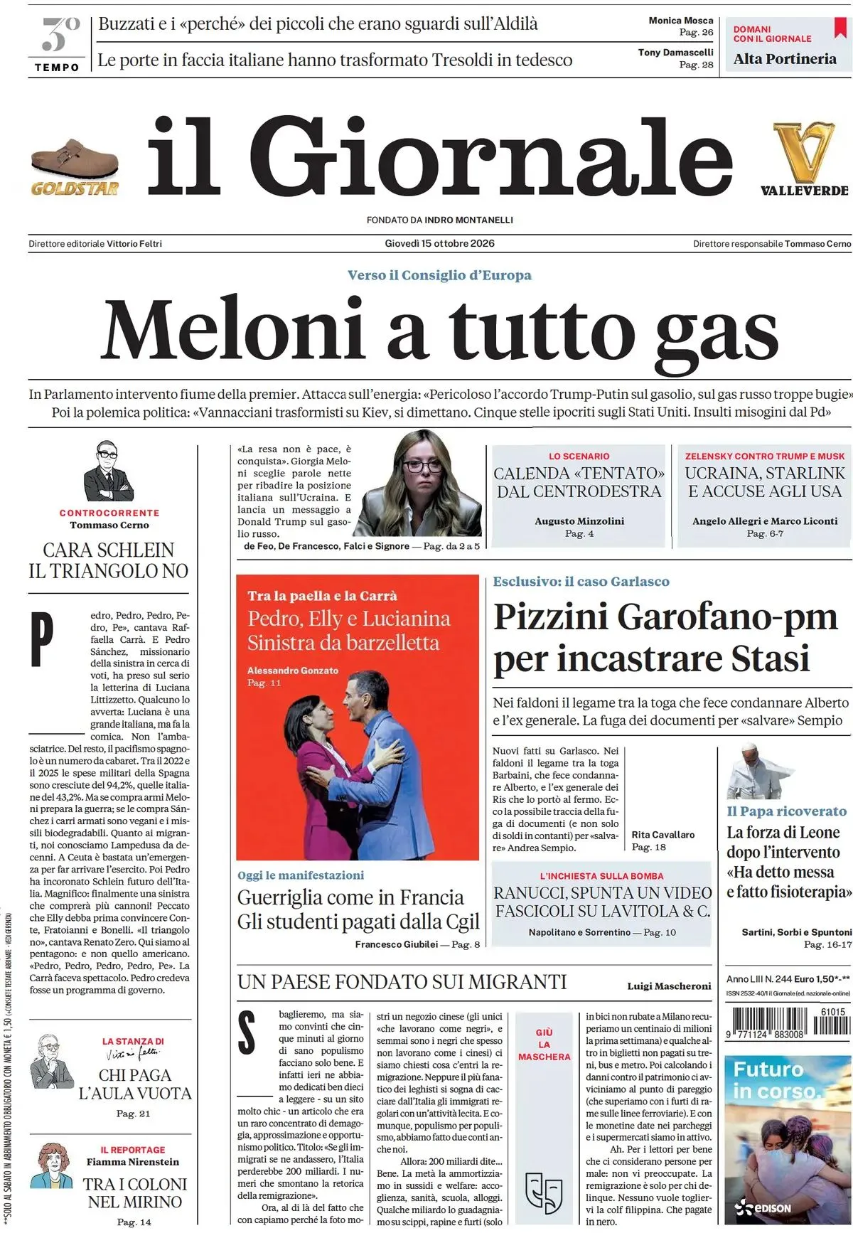 Prima-pagina-il-giornale-edizione-di-oggi-15-10-2026