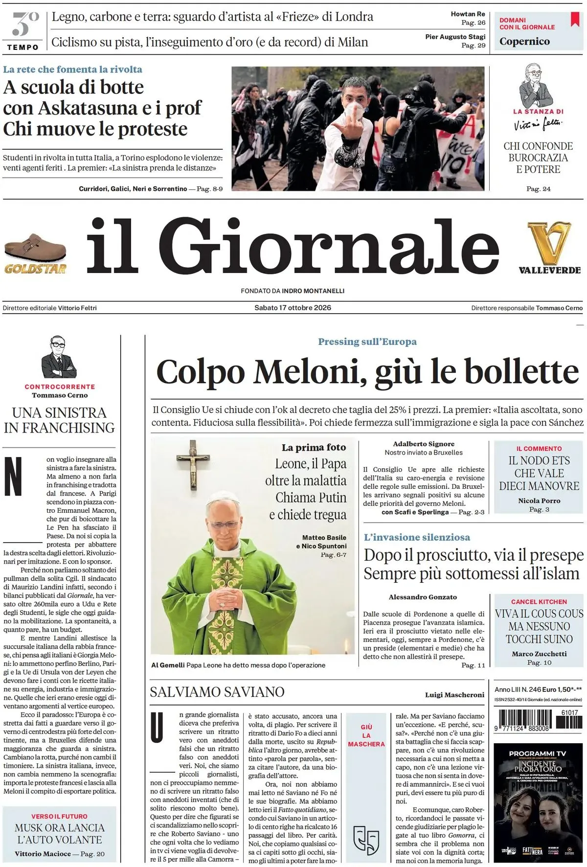 Prima-pagina-il-giornale-edizione-di-oggi-17-10-2026