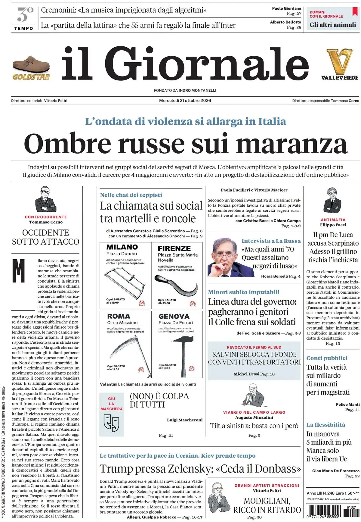 Prima-pagina-il-giornale-edizione-di-oggi-21-10-2026