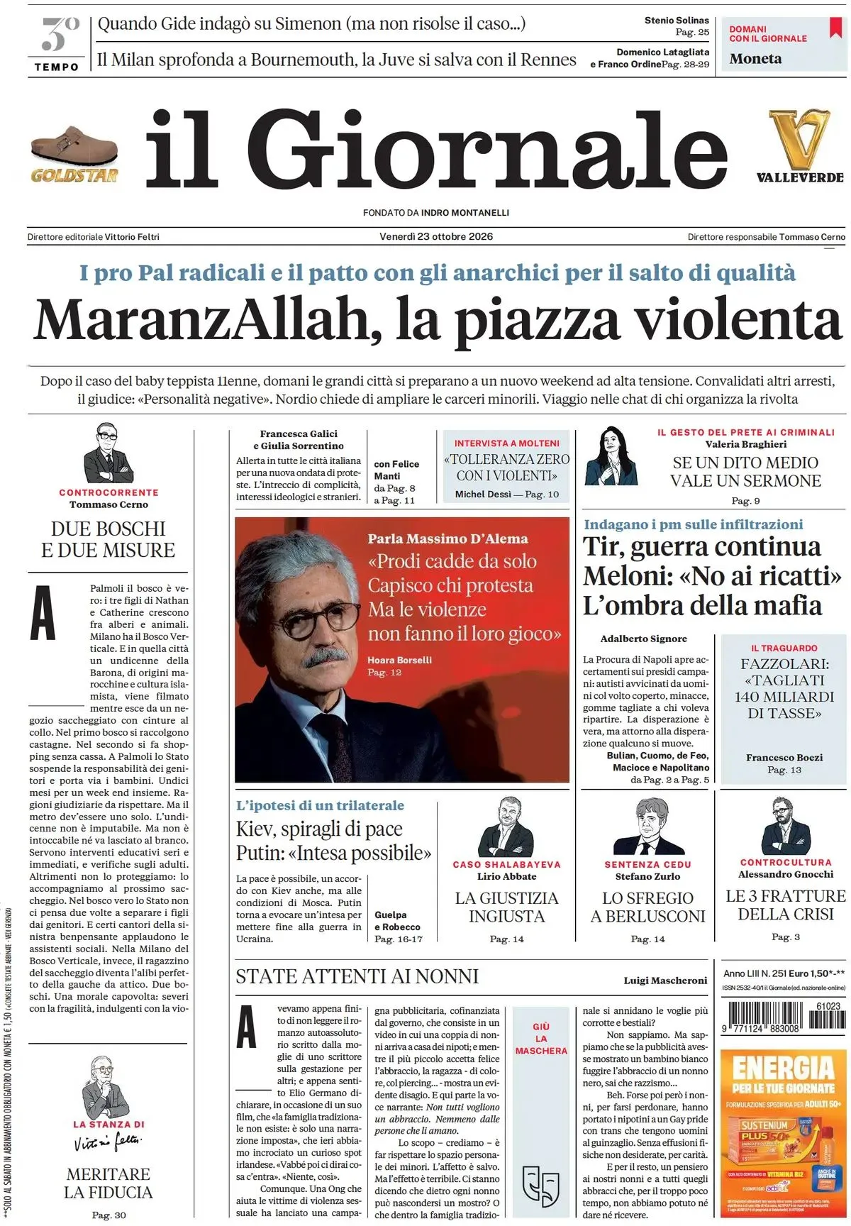 Prima-pagina-il-giornale-edizione-di-oggi-23-10-2026