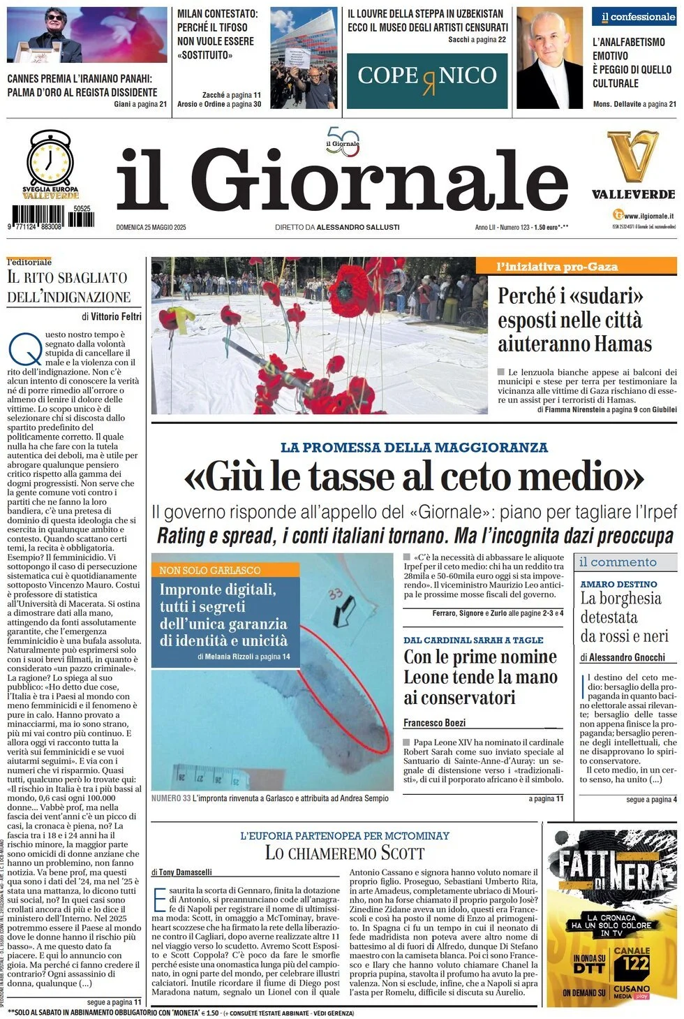 Prima-pagina-il-giornale-edizione-di-oggi-25-05-2025