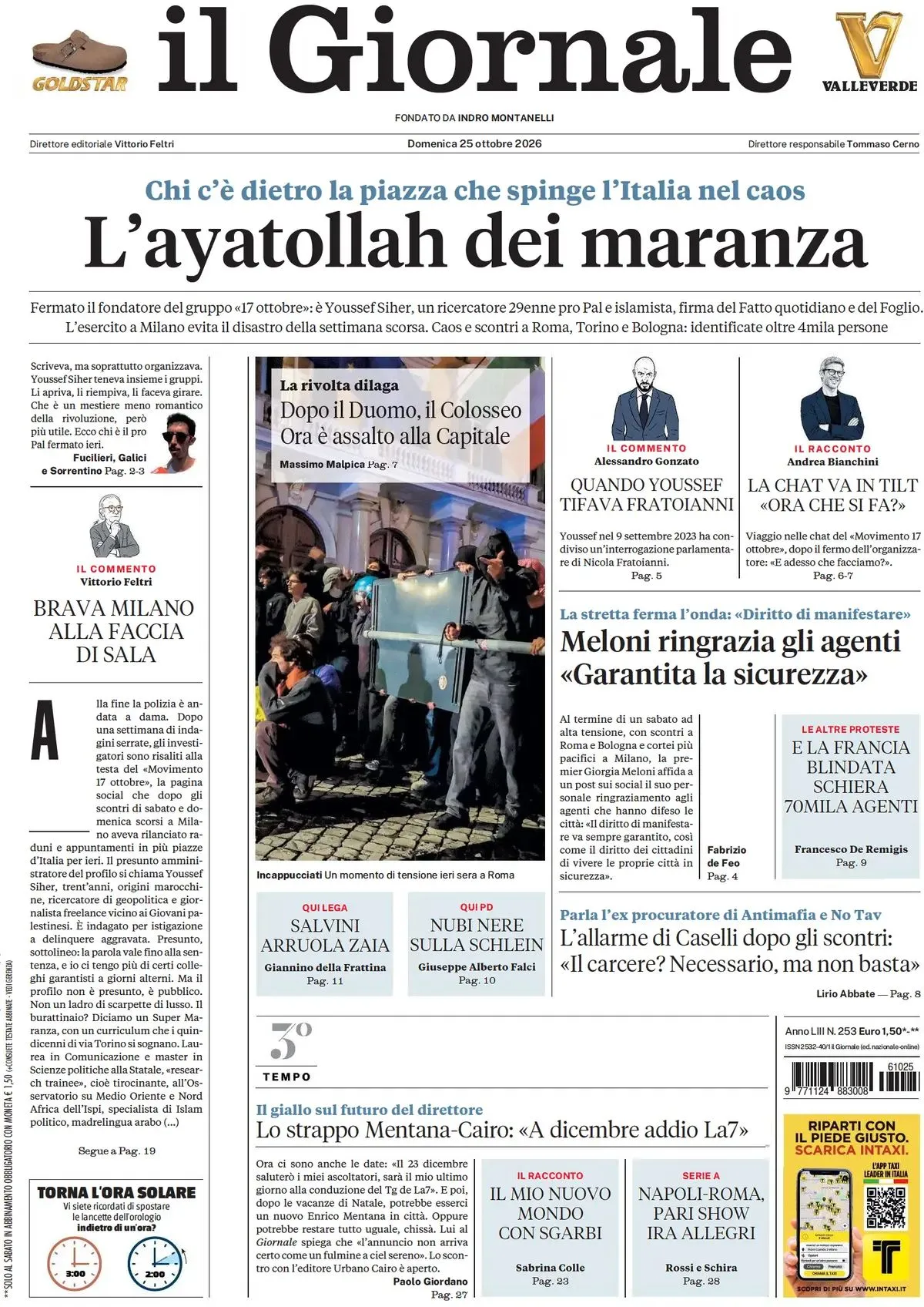 Prima-pagina-il-giornale-edizione-di-oggi-25-10-2026