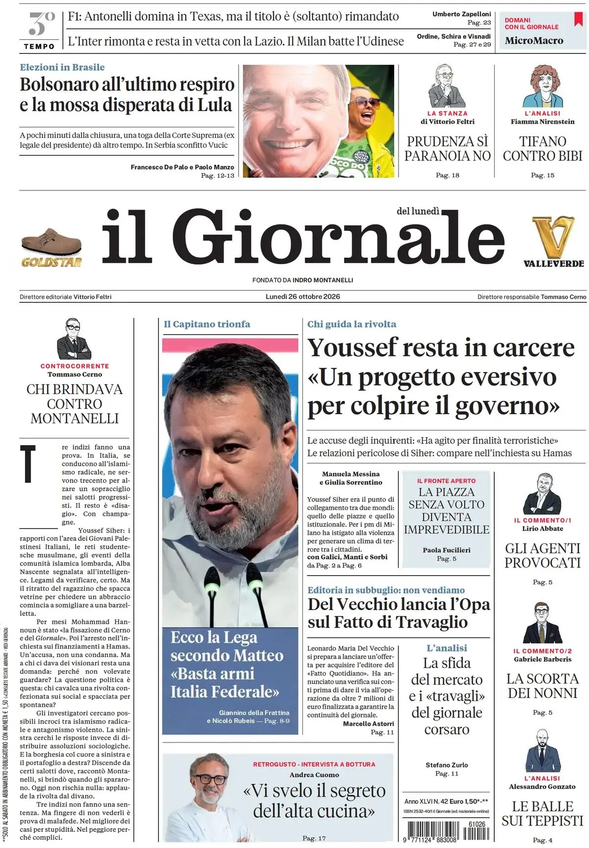 Prima-pagina-il-giornale-edizione-di-oggi-26-10-2026