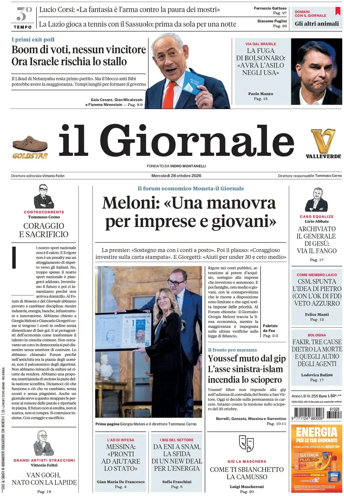 Prima-pagina-il-giornale-edizione-di-oggi-28-10-2026