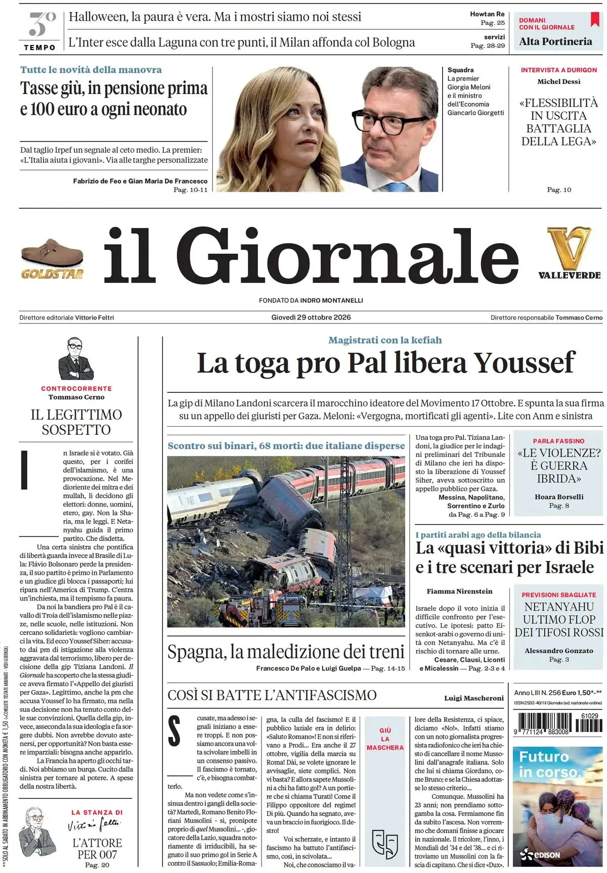 Prima-pagina-il-giornale-edizione-di-oggi-29-10-2026