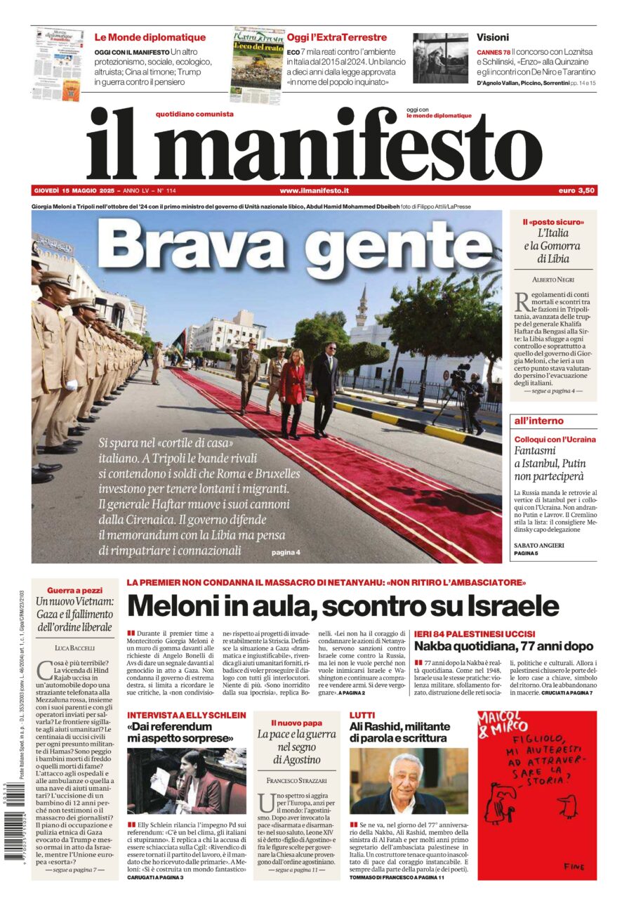 Prima-pagina-il-manifesto-edizione-del-20250515