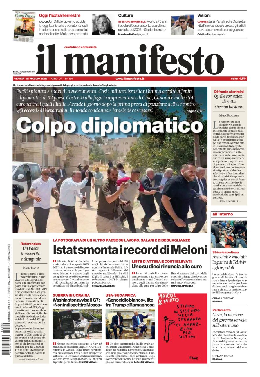 Prima-pagina-il-manifesto-edizione-del-20250522