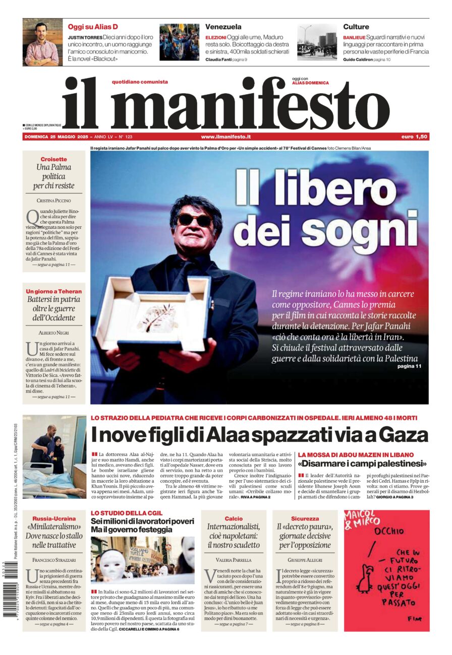 Prima-pagina-il-manifesto-edizione-del-20250525