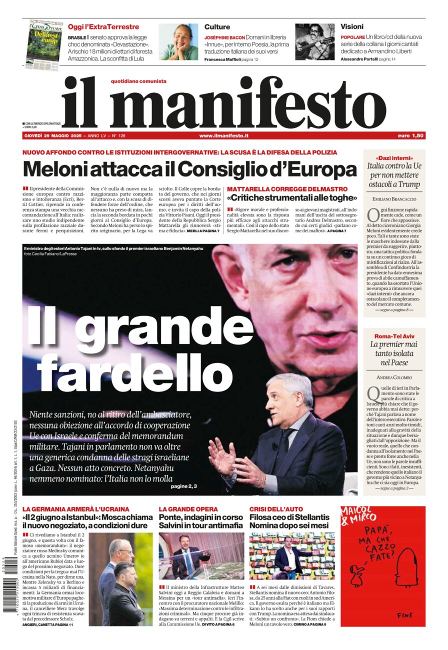 Prima-pagina-il-manifesto-edizione-del-20250529