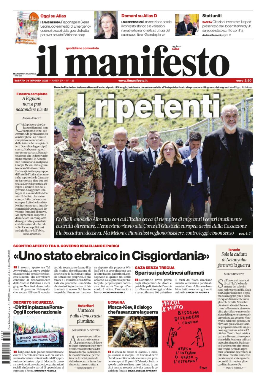 Prima-pagina-il-manifesto-edizione-del-20250531