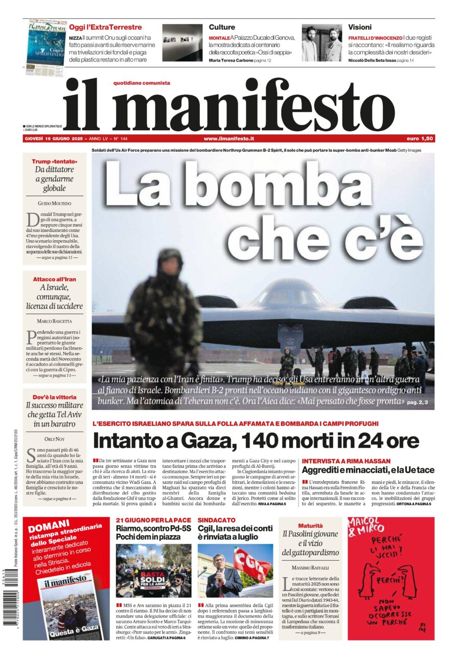 Prima-pagina-il-manifesto-edizione-del-20250619