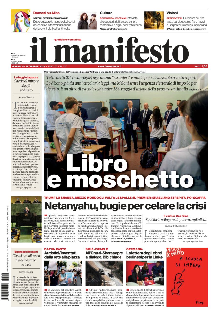 Prima-pagina-il-manifesto-edizione-del-20260925