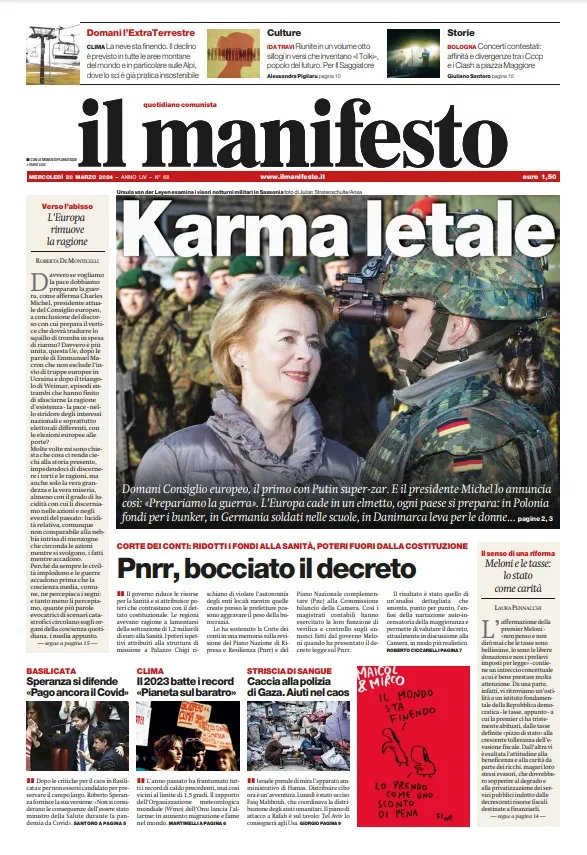 Prima-pagina-il-manifesto-edizione-di-oggi-20-03-2024