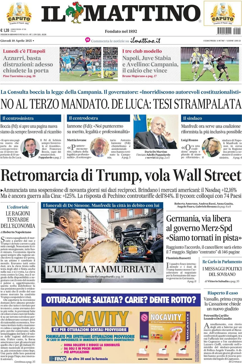 Prima-pagina-il-mattino-edizione-di-oggi-10-04-2025