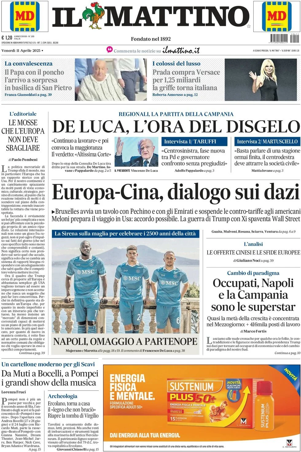 Prima-pagina-il-mattino-edizione-di-oggi-11-04-2025