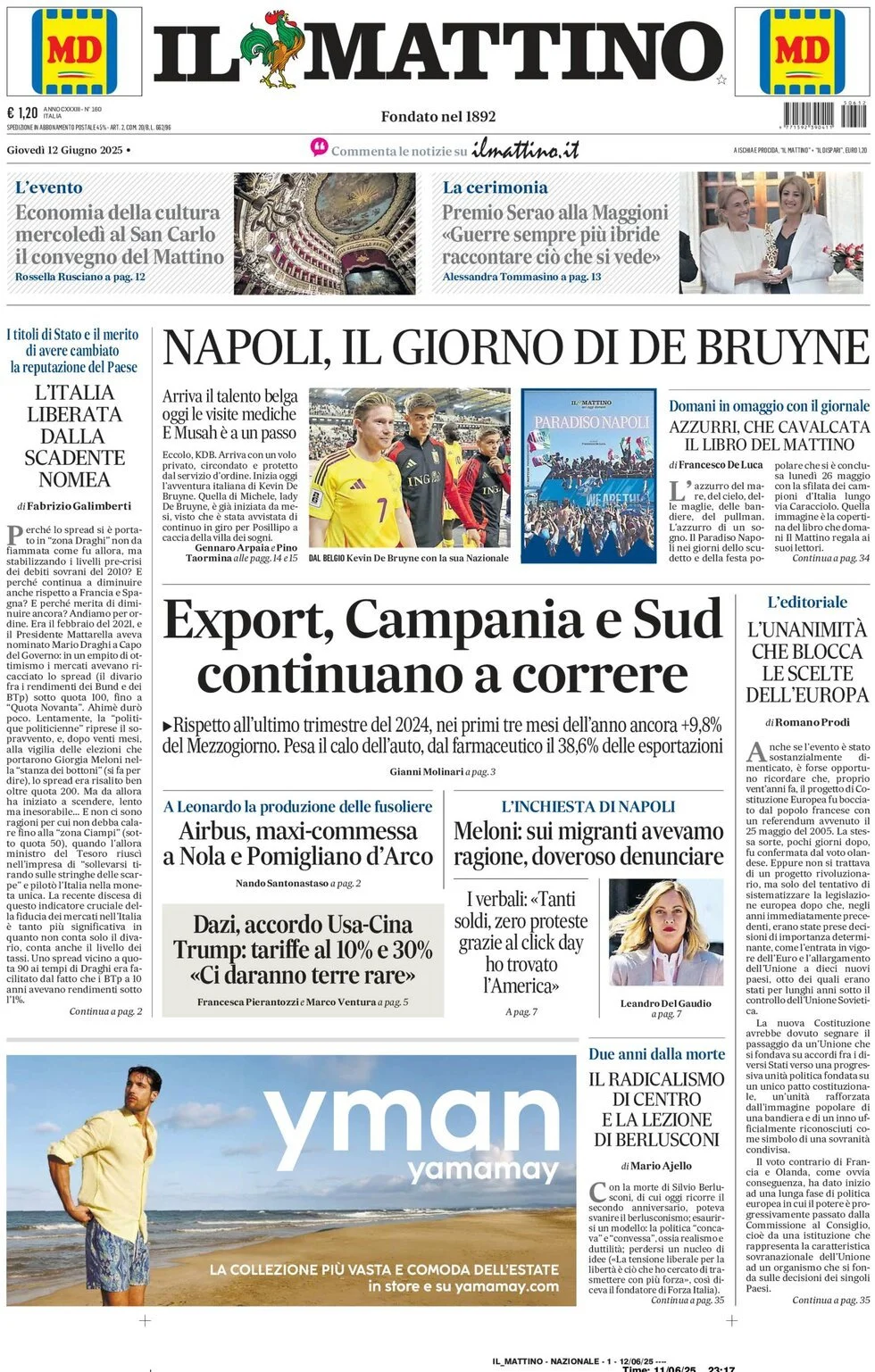 Prima-pagina-il-mattino-edizione-di-oggi-12-06-2025