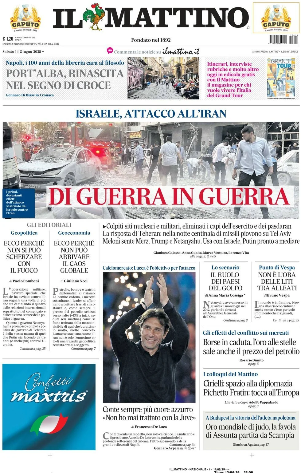 Prima-pagina-il-mattino-edizione-di-oggi-14-06-2025