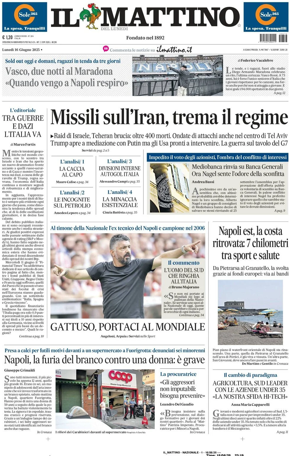 Prima-pagina-il-mattino-edizione-di-oggi-16-06-2025