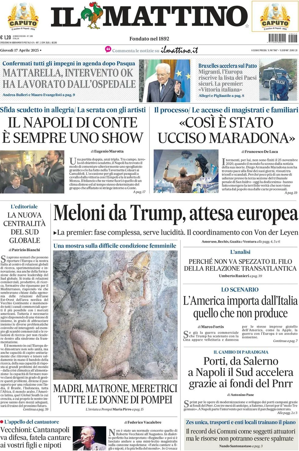Prima-pagina-il-mattino-edizione-di-oggi-17-04-2025