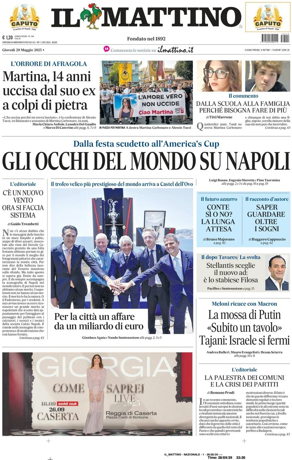 Prima-pagina-il-mattino-edizione-di-oggi-29-05-2025