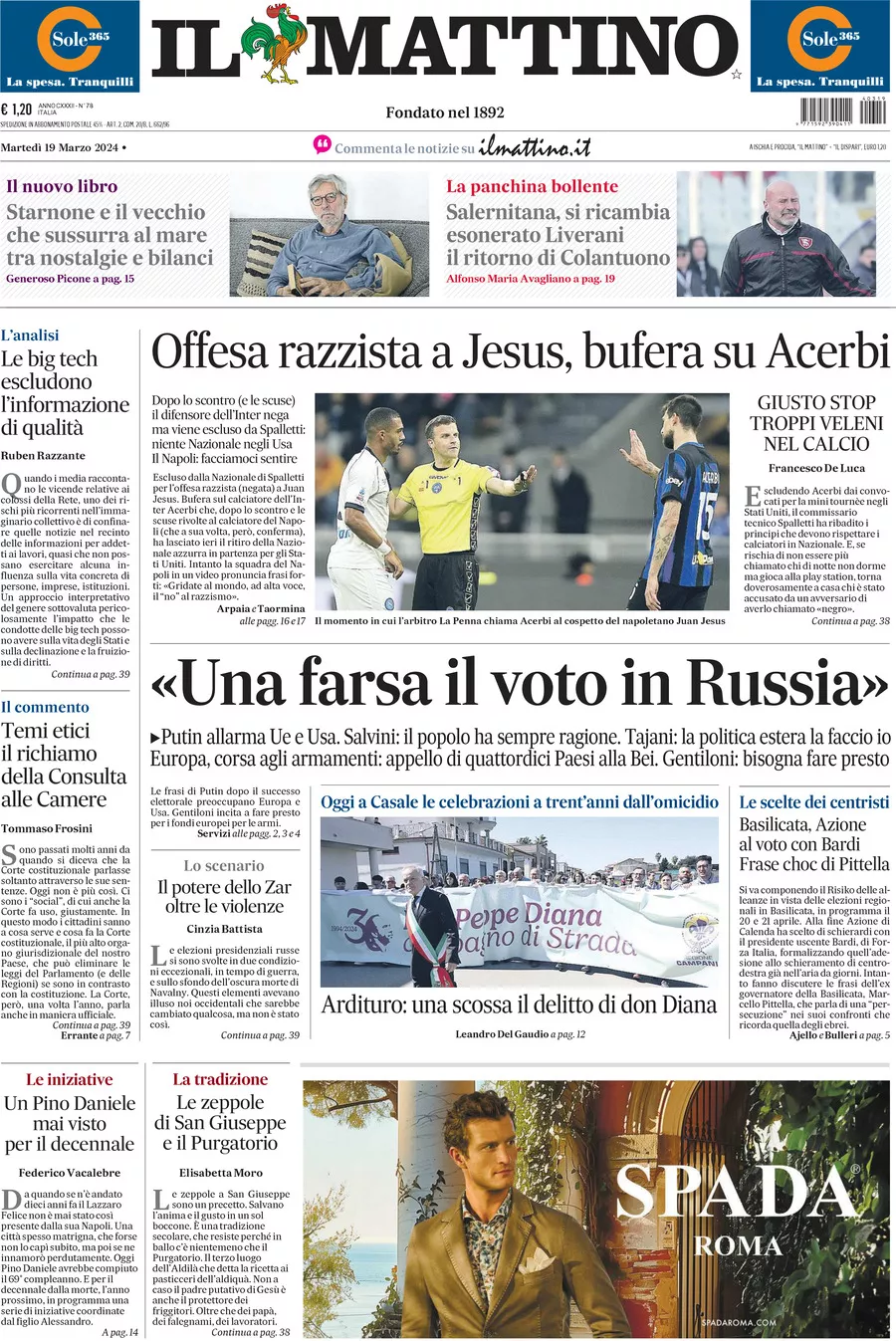 Prima-pagina-il-mattino-edizione-di-oggi-19-03-2024