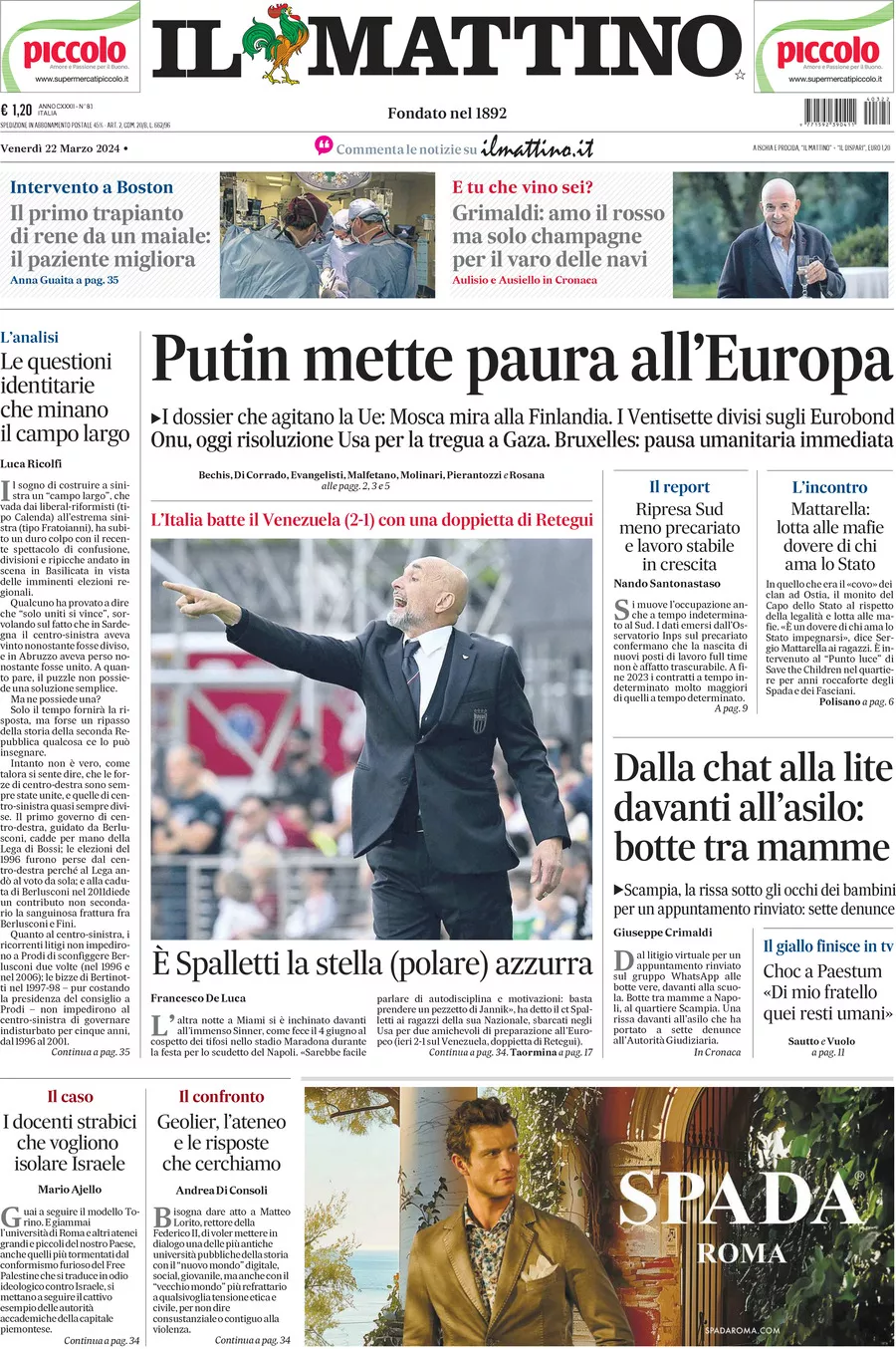Prima-pagina-il-mattino-edizione-di-oggi-22-03-2024