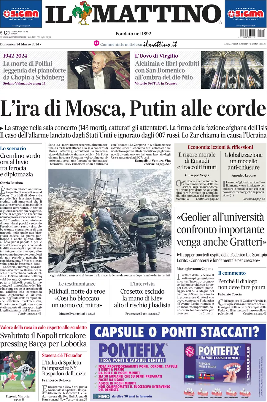 Prima-pagina-il-mattino-edizione-di-oggi-24-03-2024