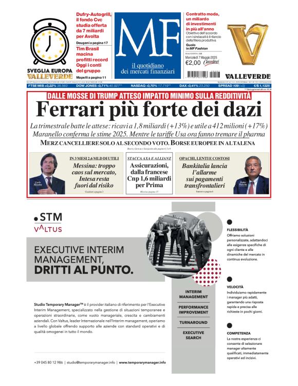 Prima-pagina-milano-finanza-edizione-del-2025-05-07