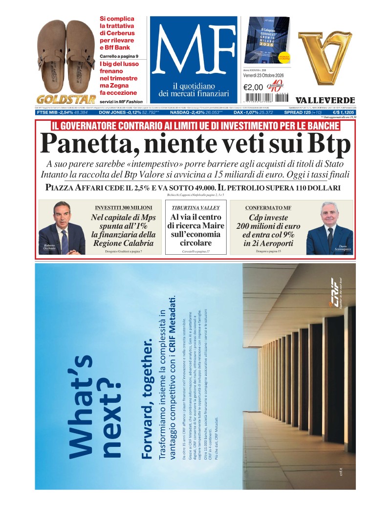 Prima-pagina-milano-finanza-edizione-del-2026-10-23