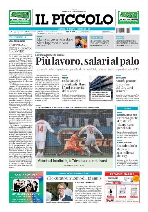 Prima-pagina-il-piccolo-edizione-di-oggi-15-12-2024
