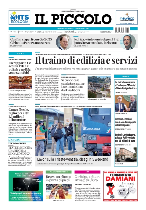 Prima-pagina-il-piccolo-edizione-di-oggi-23-10-2024