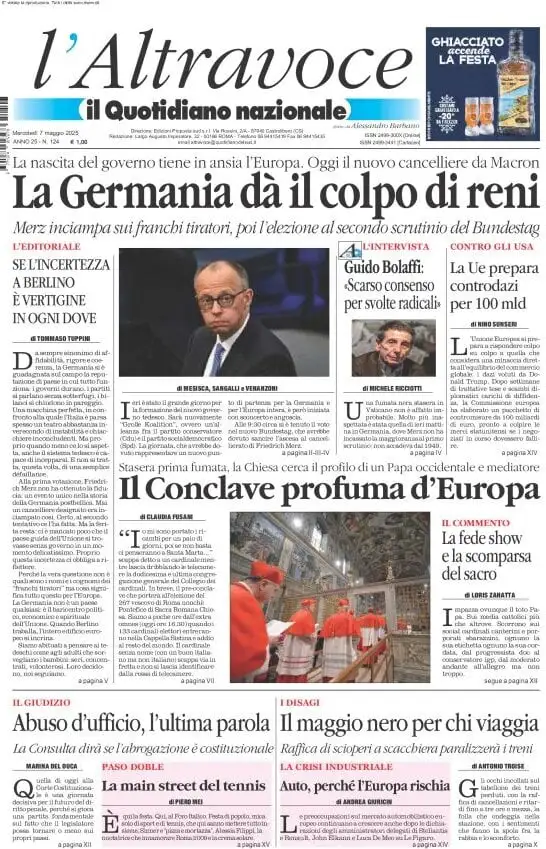Prima-pagina-il-quotidiano-del-sud-edizione-di-oggi-07-05-2025