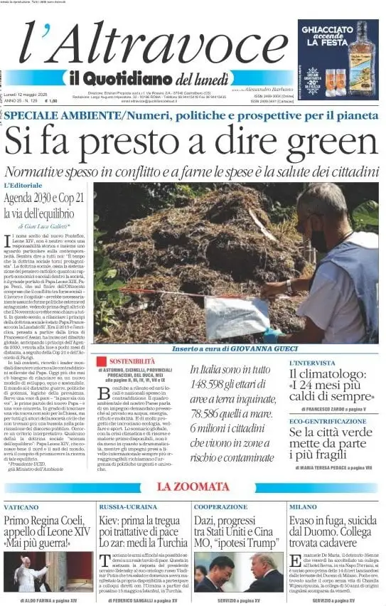 Prima-pagina-il-quotidiano-del-sud-edizione-di-oggi-12-05-2025