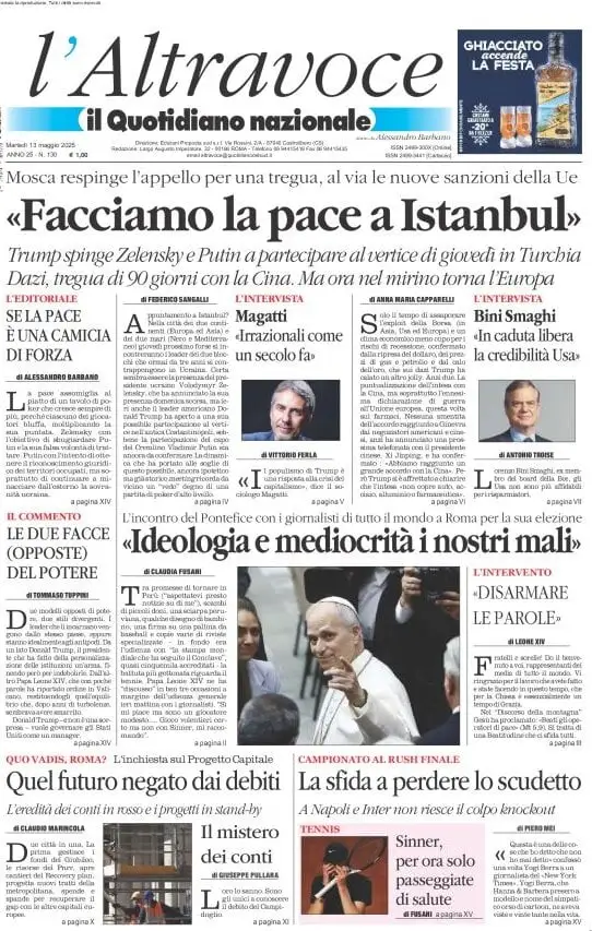 Prima-pagina-il-quotidiano-del-sud-edizione-di-oggi-13-05-2025