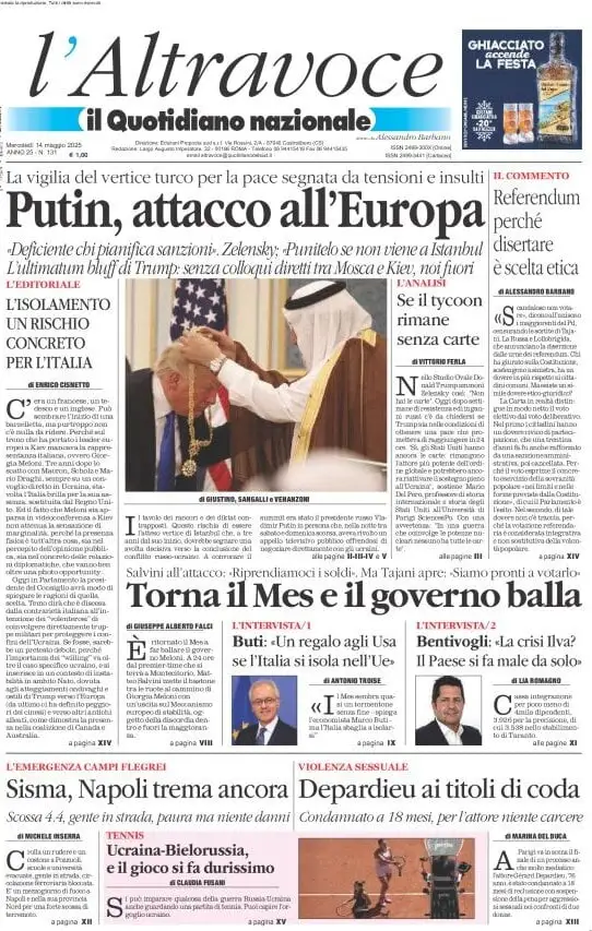 Prima-pagina-il-quotidiano-del-sud-edizione-di-oggi-14-05-2025