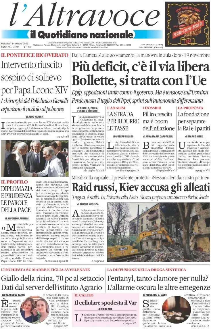 Prima-pagina-il-quotidiano-del-sud-edizione-di-oggi-14-10-2026