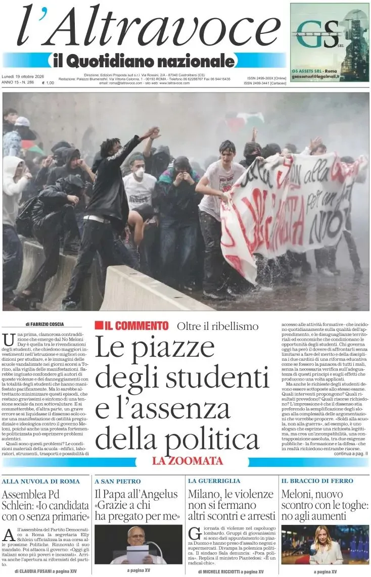 Prima-pagina-il-quotidiano-del-sud-edizione-di-oggi-19-10-2026