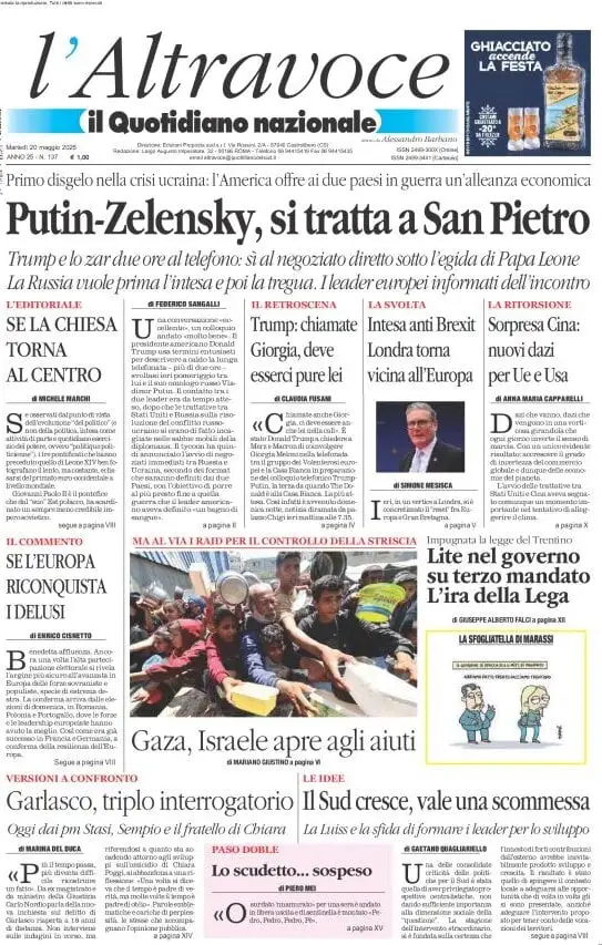 Prima-pagina-il-quotidiano-del-sud-edizione-di-oggi-20-05-2025