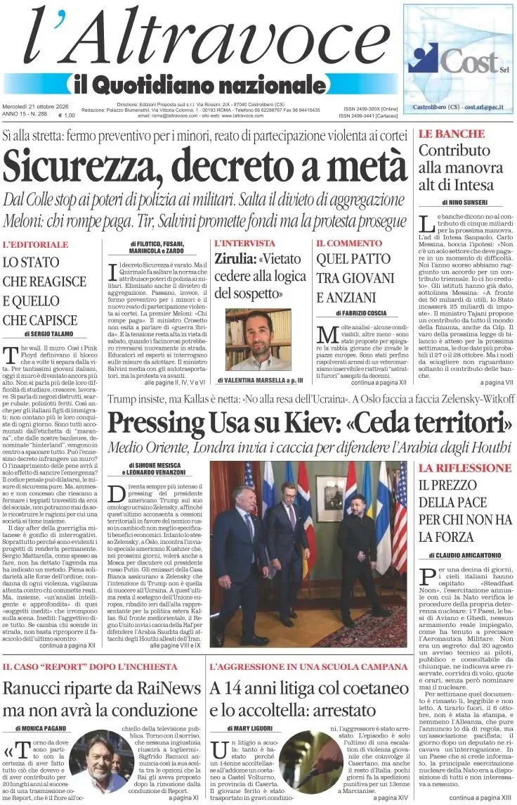 Prima-pagina-il-quotidiano-del-sud-edizione-di-oggi-21-10-2026