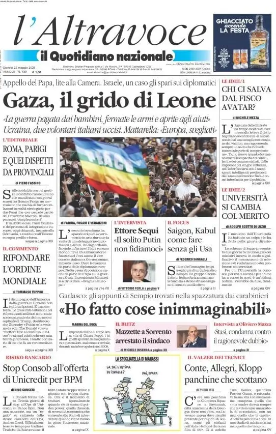 Prima-pagina-il-quotidiano-del-sud-edizione-di-oggi-22-05-2025