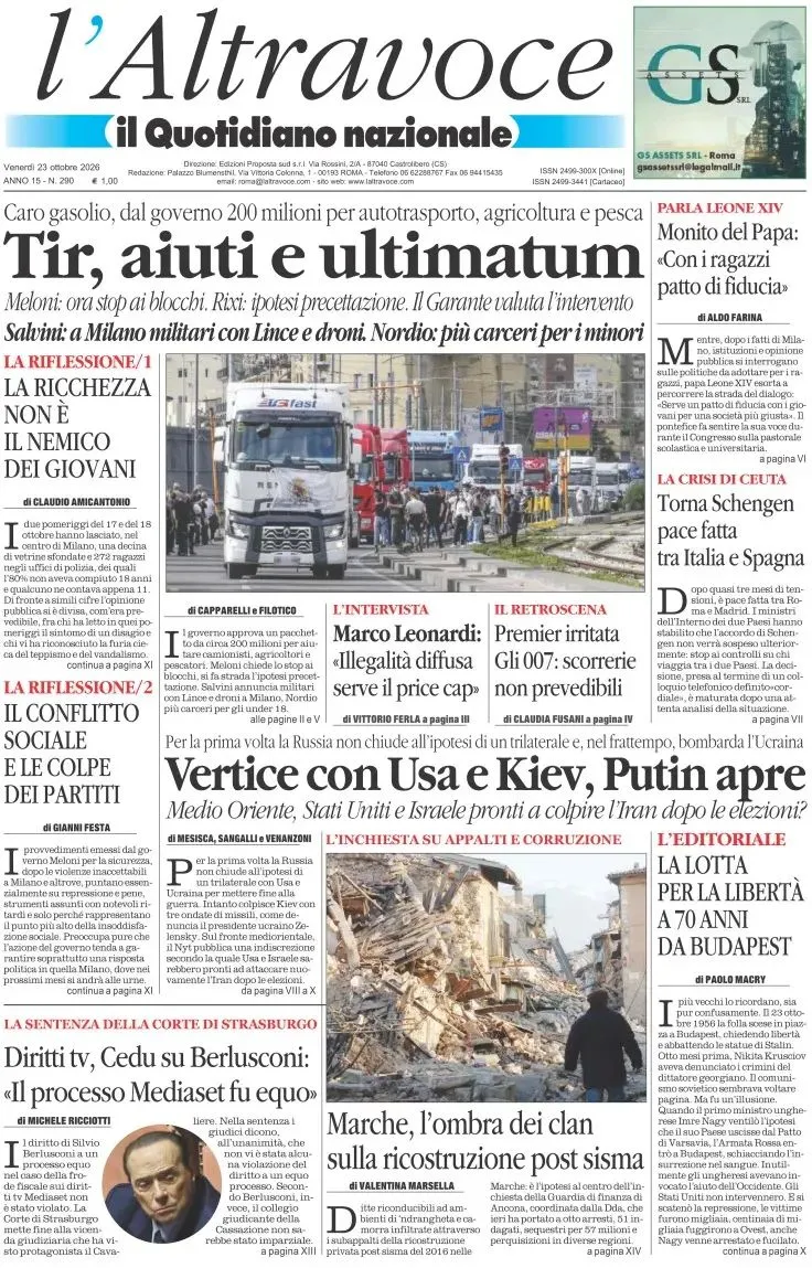 Prima-pagina-il-quotidiano-del-sud-edizione-di-oggi-23-10-2026