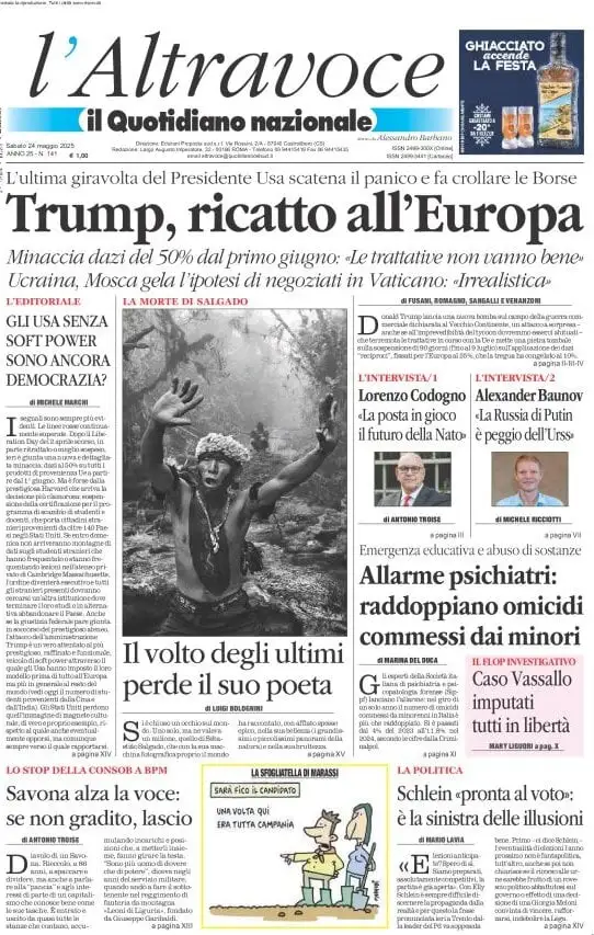 Prima-pagina-il-quotidiano-del-sud-edizione-di-oggi-24-05-2025